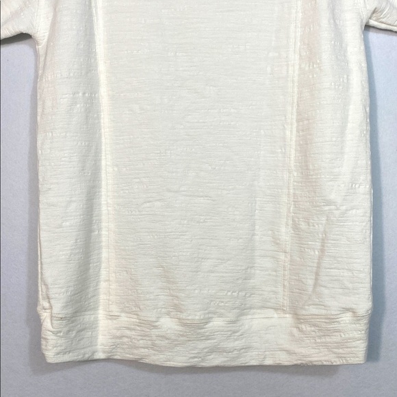 Mododoc French Terry Long Half Sleeve Loose Fit Sweatshirt Top Ivory Sz Small - Picture 11 of 11